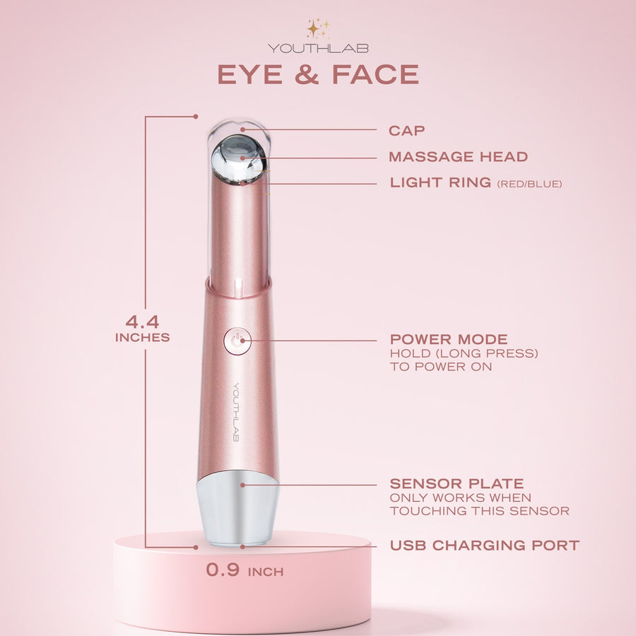 Eye & Face massage tool for puffy eyes, dark circles , crows feet and lip lines & wrinkles. Acupressure tool.