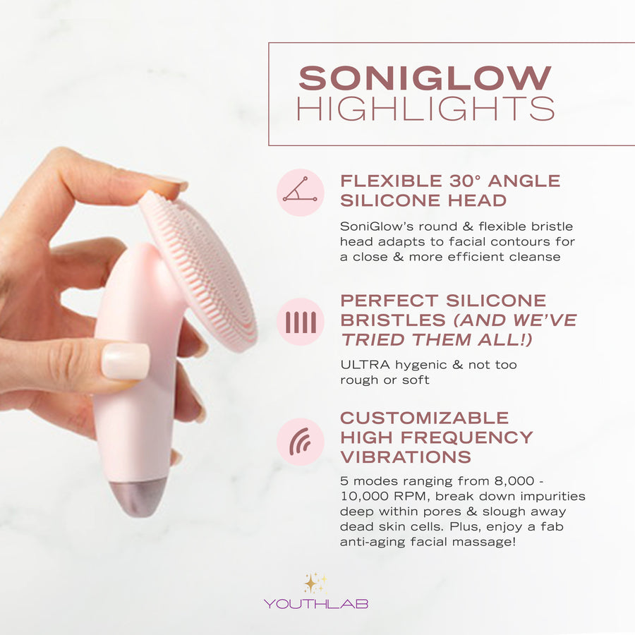 SoniGlow<br>Sonic Silicone Cleansing Brush