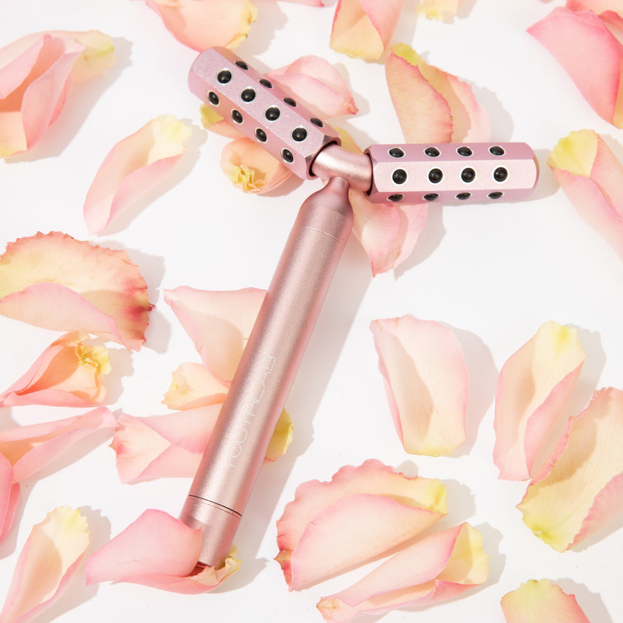 YouthLab Revolution Roller for face and body in rose gold.