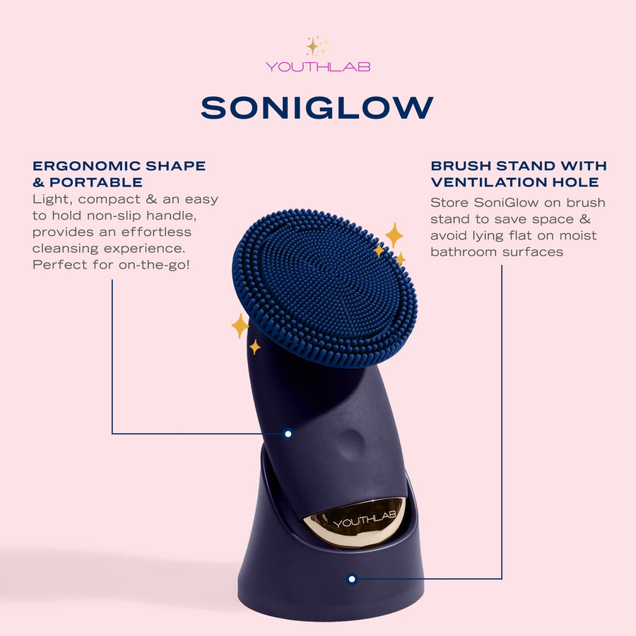 YouthLab SoniGlow Silicone Facial Cleansing Brush