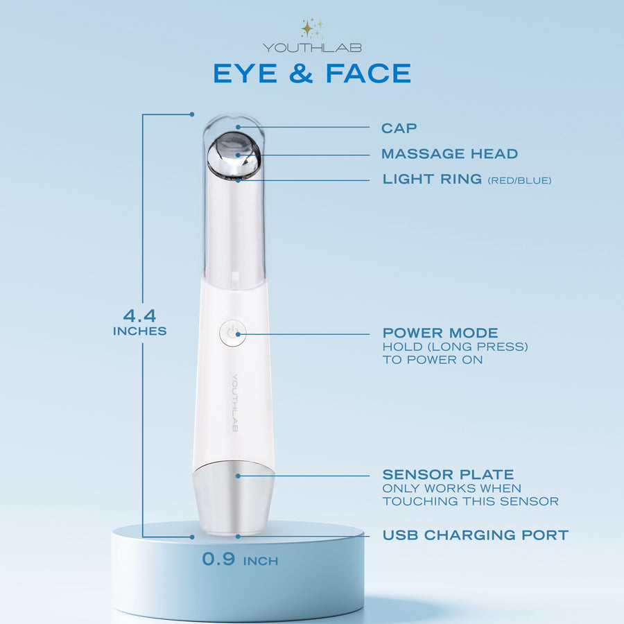 Eye & Face massage tool for puffy eyes, dark circles , crows feet and lip lines and wrinkles. Acupressure tool.